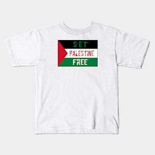 Set Palestine Free Flag Kids T-Shirt